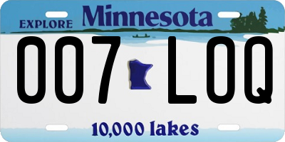 MN license plate 007LOQ