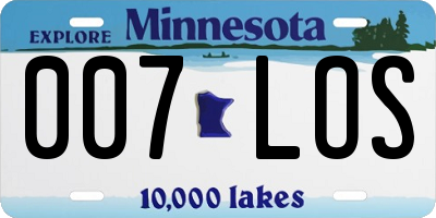 MN license plate 007LOS