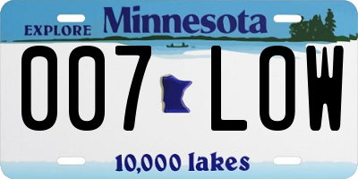 MN license plate 007LOW