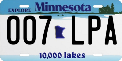 MN license plate 007LPA