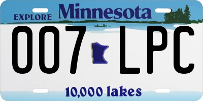 MN license plate 007LPC