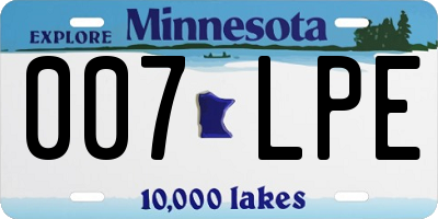 MN license plate 007LPE