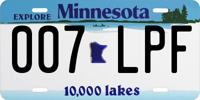 MN license plate 007LPF