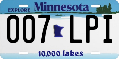 MN license plate 007LPI