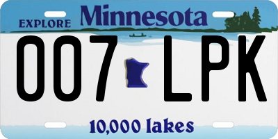 MN license plate 007LPK