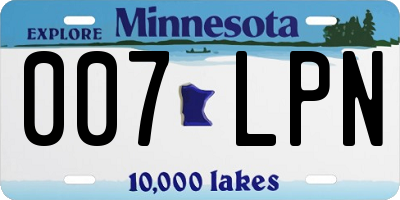 MN license plate 007LPN