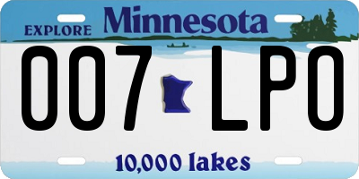 MN license plate 007LPO