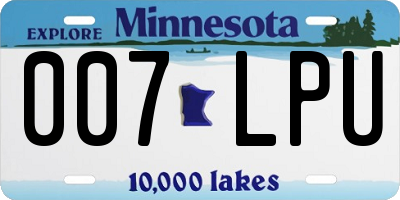 MN license plate 007LPU