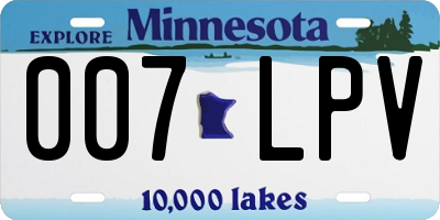 MN license plate 007LPV