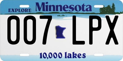 MN license plate 007LPX