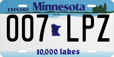 MN license plate 007LPZ