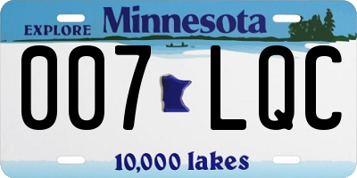 MN license plate 007LQC