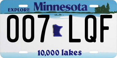 MN license plate 007LQF