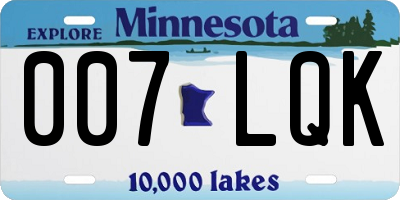 MN license plate 007LQK