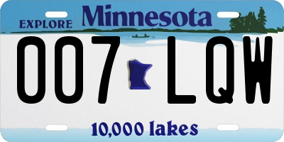 MN license plate 007LQW