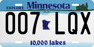 MN license plate 007LQX