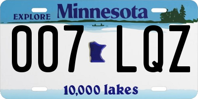 MN license plate 007LQZ