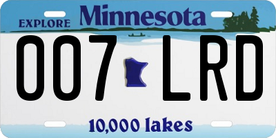 MN license plate 007LRD