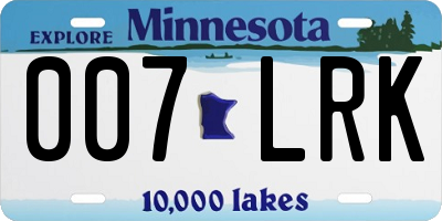 MN license plate 007LRK