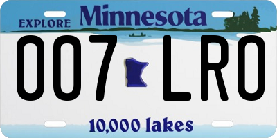 MN license plate 007LRO