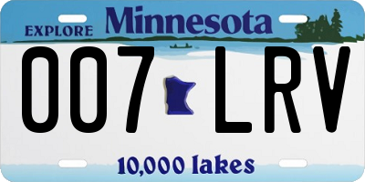 MN license plate 007LRV