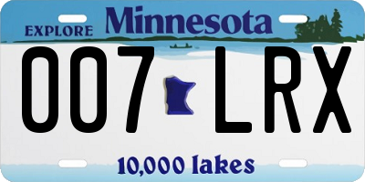 MN license plate 007LRX