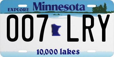MN license plate 007LRY