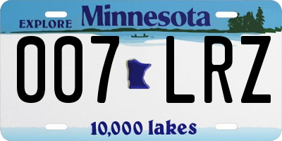 MN license plate 007LRZ
