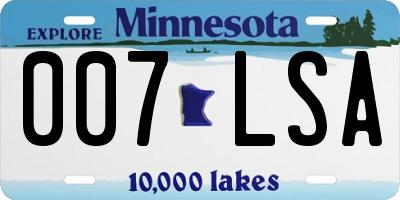 MN license plate 007LSA