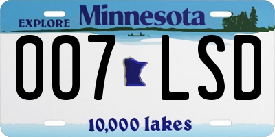 MN license plate 007LSD