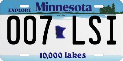 MN license plate 007LSI