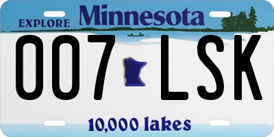 MN license plate 007LSK