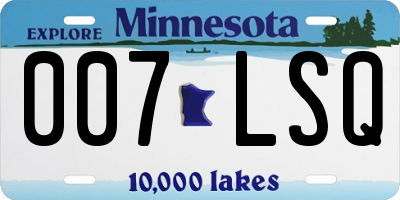 MN license plate 007LSQ
