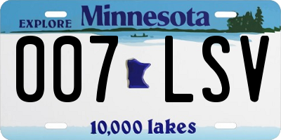 MN license plate 007LSV