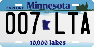 MN license plate 007LTA