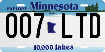 MN license plate 007LTD