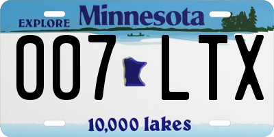 MN license plate 007LTX