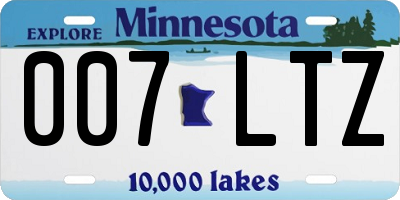 MN license plate 007LTZ