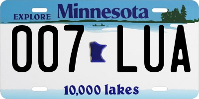 MN license plate 007LUA