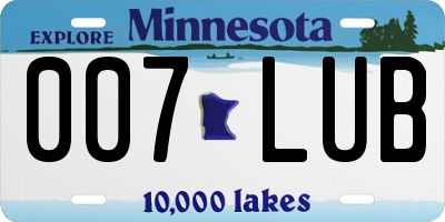 MN license plate 007LUB