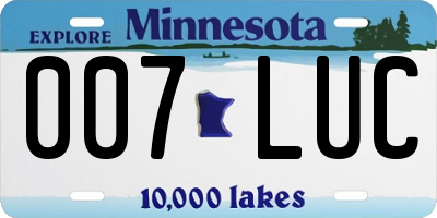 MN license plate 007LUC