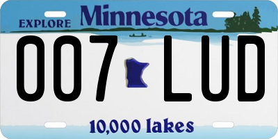 MN license plate 007LUD