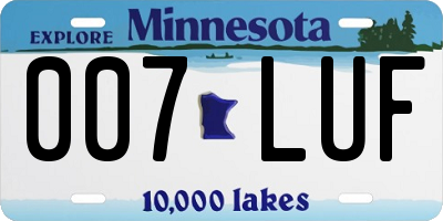 MN license plate 007LUF