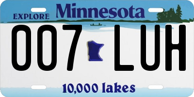 MN license plate 007LUH