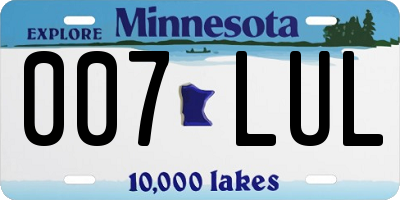MN license plate 007LUL