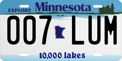 MN license plate 007LUM