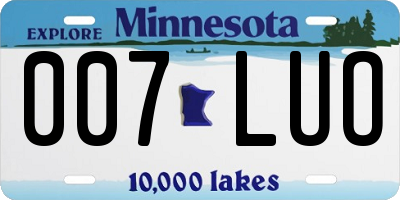 MN license plate 007LUO