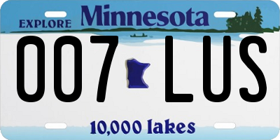 MN license plate 007LUS