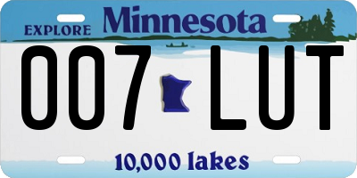 MN license plate 007LUT