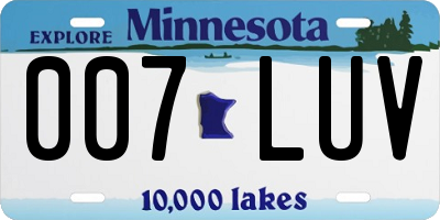 MN license plate 007LUV